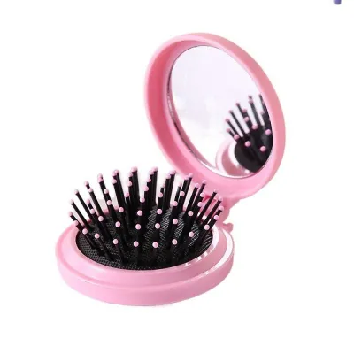 Makeup Mirror And Portable Travel Hair Brush  